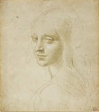 Head of a Woman, c. 1483–1485, Royal Library of Turin