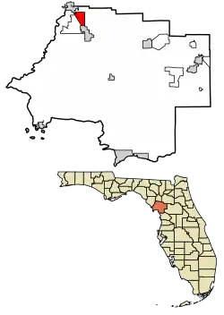 Location of Andrews in Levy County, Florida