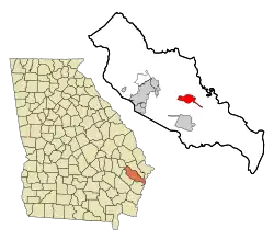 Location in Liberty County and the state of Georgia