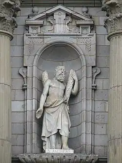 Sculpture of Saint Andrew on the main portal.