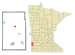Location of Ivanhoe within Lincoln County, Minnesota
