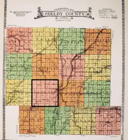 Lincoln Township highlighted on Shelby County map