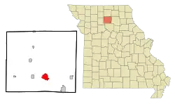 Location within Linn County (left) and Missouri (right)
