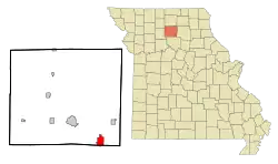 Location within Linn County and Missouri