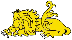 A heraldic lion 'dormant'