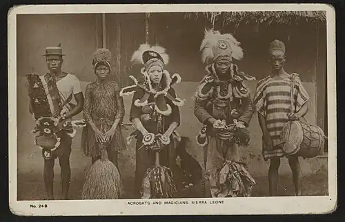 Postcard "Acrobats and Magicians"