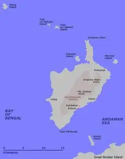 Pulloullo is located in south-western region of the Little Nicobar Island