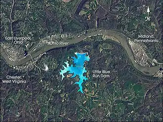 NASA image of Little Blue Run from 2002