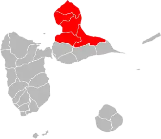 Location of Nord Grande-Terre within the department