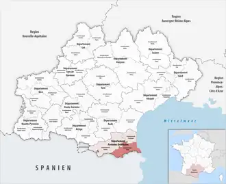 Location within the region Occitanie
