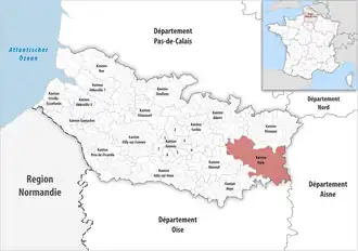 Location of the canton in Somme