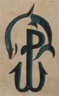 Printer's mark from the back cover of the book ''Hunting Sea Monsters'', 1927