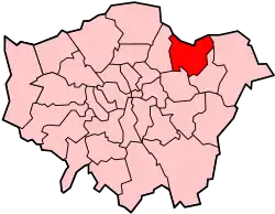 Location of the London Borough of Redbridge in Greater London