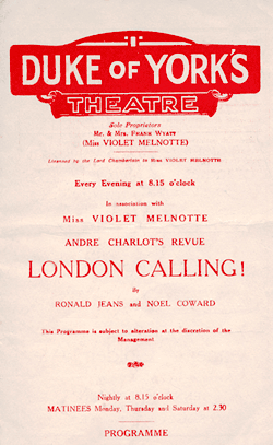 playbill for the show