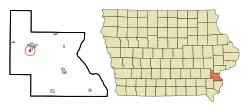 Location of Columbus City, Iowa