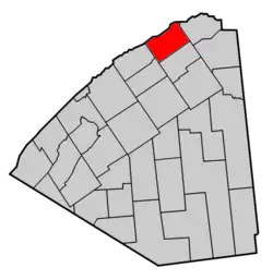 Map highlighting Louisville's location within St. Lawrence County.