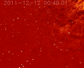 STEREO-A sequence of Comet Lovejoy approaching the Sun, 14 December 2011
