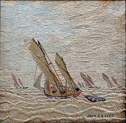 Embroidery 'Lowestoft Fleet' part of the Duigan family collection