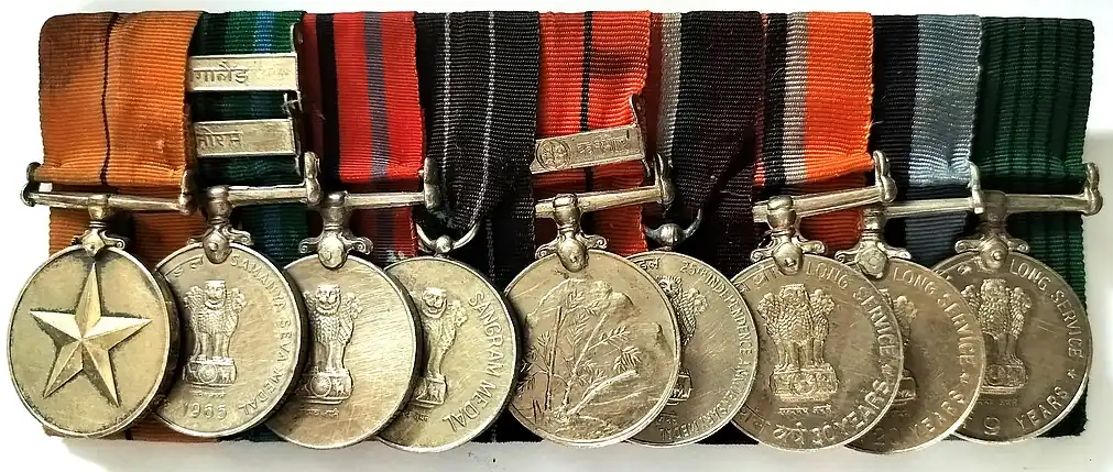 Lt Ge MK Lahiri medals