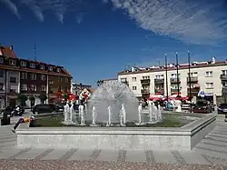 Central square, with fountain