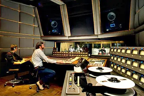 Image 29Musicians working in a recording studio (from Music industry)