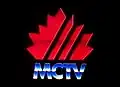 MCTV logo used from 1984-1994. Mid-Canada created the stylish red maple leaf shaped logo with the blue capitalized MCTV letters beneath the logo in 1984. [12]