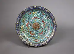Plate; late 17th–early 18th century; cloisonné enamel; height: 4.4 cm, diameter: 25.7 cm; Metropolitan Museum of Art