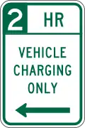 R7-114 Two hour, vehicle charging only