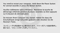 Mac OS X 10.2 kernel panic screen