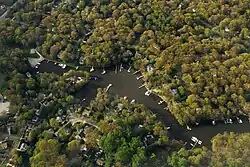 Aerial view of the Magothy River in Severna Park