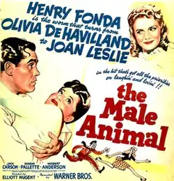 Poster showing illustrations of Henry Fonda, Olivia de Havilland, and Joan Leslie