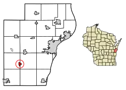 Location of St. Nazianz in Manitowoc County, Wisconsin