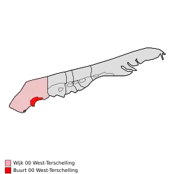Location of the village on Terschelling