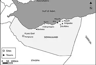 Location of Dhambalin in Somaliland