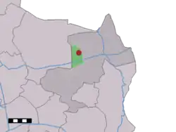 The village (dark red) and the statistical district (light green) of Groot Agelo in the municipality of Dinkelland.