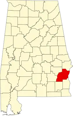 State map highlighting Barbour County