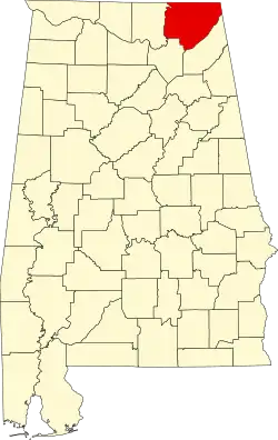 State map highlighting Jackson County