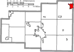 Location of Bluffton in Allen County