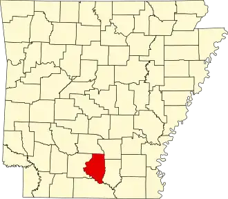 State map highlighting Calhoun County