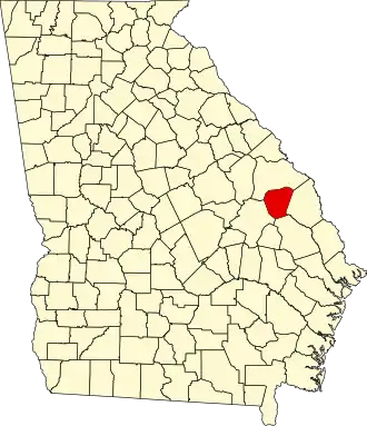 State map highlighting Jenkins County