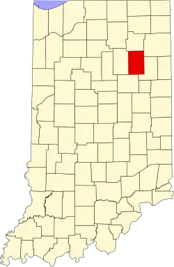 State map highlighting Huntington County