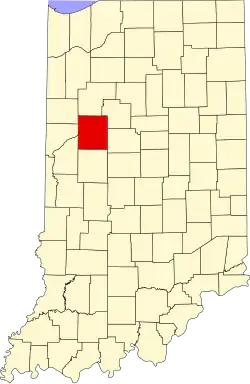 State map highlighting Tippecanoe County
