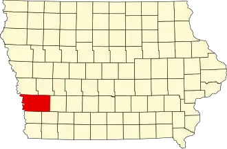 State map highlighting Pottawattamie County