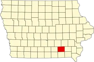 State map highlighting Wapello County