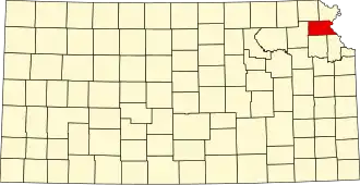 State map highlighting Atchison County