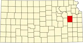 State map highlighting Osage County