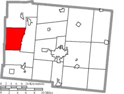 Location of Bloomfield Township in Logan County