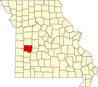 A state map highlighting Saint Clair County in the western part of the state.