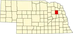 Map of Nebraska highlighting Stanton County