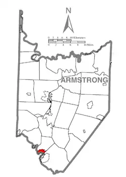 Location within Armstrong County